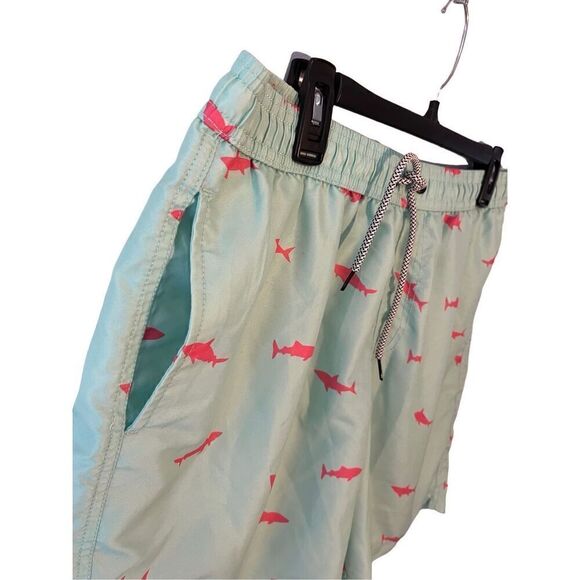 Maamgic mint green with pink sharks swim trunks- XL - Picture 2 of 8